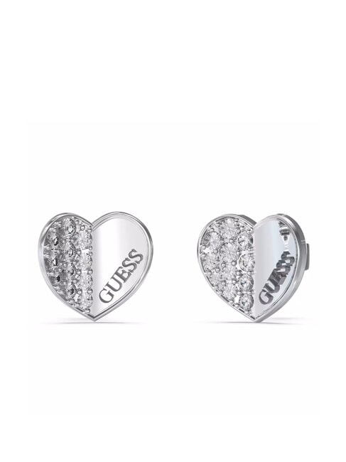 GUESS LOVELY Orecchini al lobo a cuore con zirconi SILVER - Orecchini