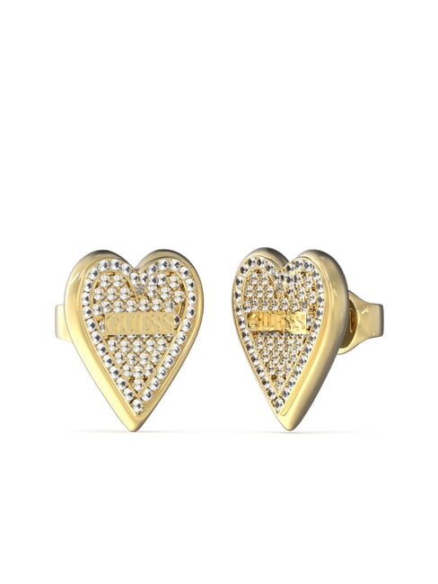 GUESS LOVE ME TENDER Orecchini a cuore con zirconi yellow gold - Orecchini