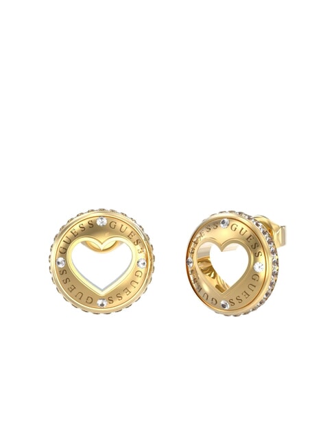 GUESS ROLLING HEARTS Orecchini con cuore traforato yellow gold - Orecchini
