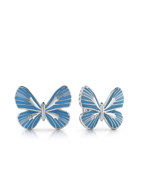 GUESS TROPICAL DREAM Orecchini a farfalla smaltati SILVER - Orecchini