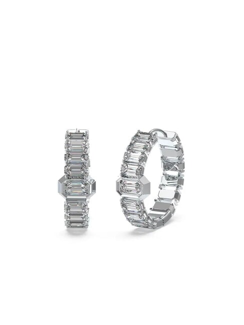 GUESS HASHTAG Orecchini con cristalli rettangolari SILVER - Orecchini