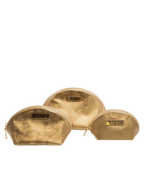 ALVIERO MARTINI PRIMA CLASSE GEO Set tre bustine a matrioska oro scuro - Bustine & Necessaire