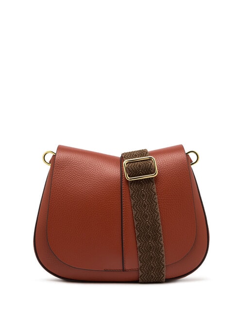 GIANNI CHIARINI HELENA ROUND Borsa in pelle con doppia tracolla brick red - Borse Donna