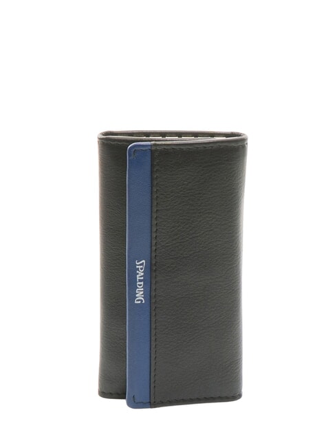 SPALDING STRIPE Astuccio portachiavi in pelle black/navy - Portachiavi