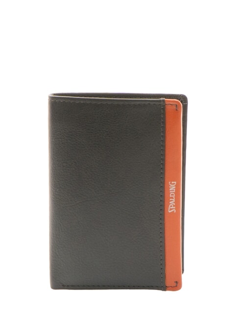 SPALDING STRIPE  Portafoglio verticale in pelle brown/orange - Portafogli Uomo