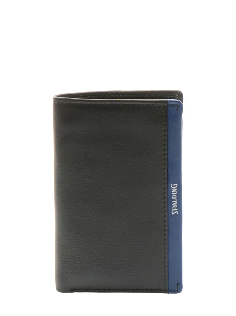 SPALDING STRIPE  Portafoglio verticale in pelle black/navy - Portafogli Uomo