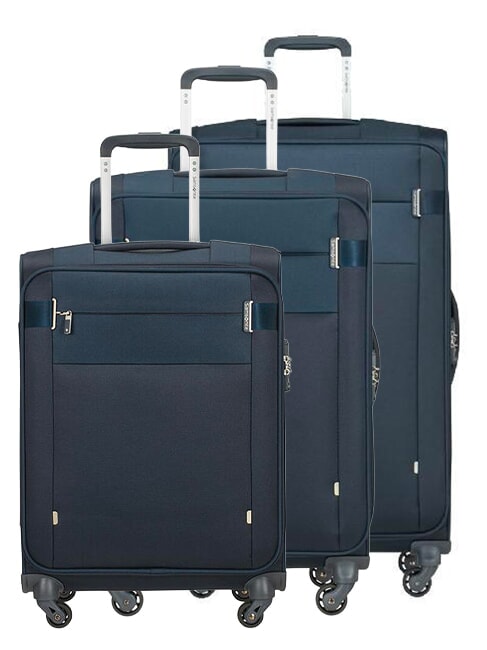 SAMSONITE SET CITYBEAT  Bagaglio a mano + medio + grande BLU NAVY - Set Trolley
