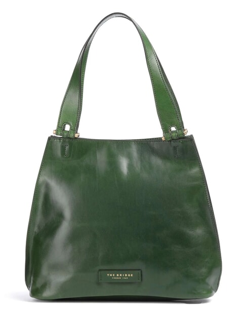 THE BRIDGE FEBE Borsa in pelle a spalla verde inglese abb. oro - Borse Donna