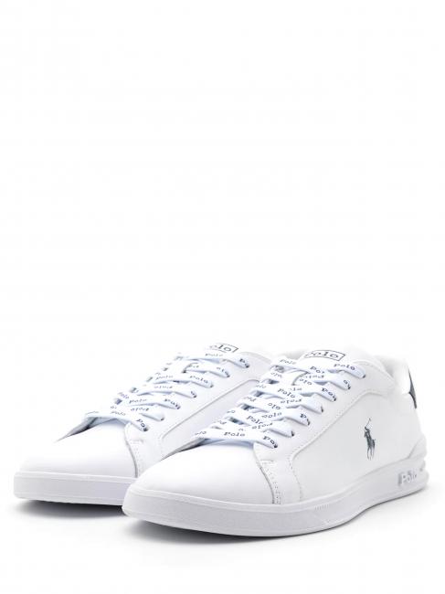 RALPH LAUREN HERITAGE COURT II NAPPA Sneakers da uomo in pelle white/newport navy pp - Scarpe Uomo