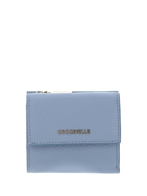 COCCINELLE METALLIC SOFT Portafoglio in pelle martellata mist blue - Accessori Viaggio