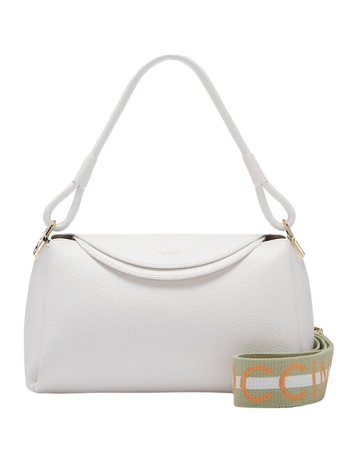 COCCINELLE ECLYPS Borsa a spalla pelle martellata brillant white - Borse Donna