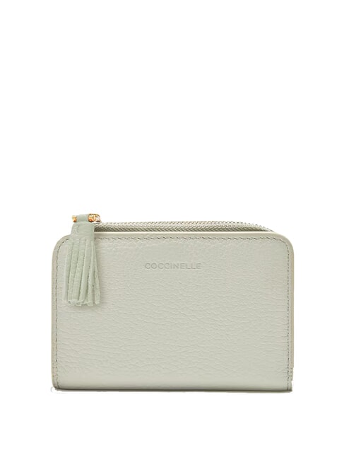 COCCINELLE TASSEL tassel portafoglio pelle martellata Pebbled leather wallet celadon green - Portafogli Donna