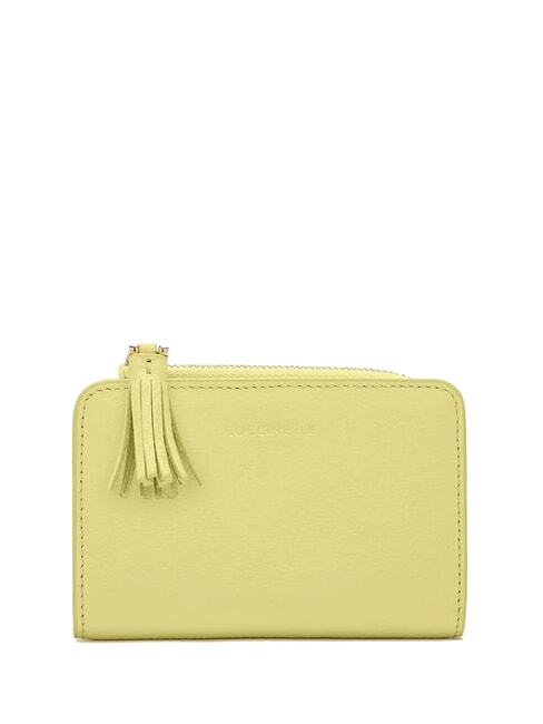 COCCINELLE TASSEL tassel portafoglio pelle martellata Pebbled leather wallet lime wash - Portafogli Donna