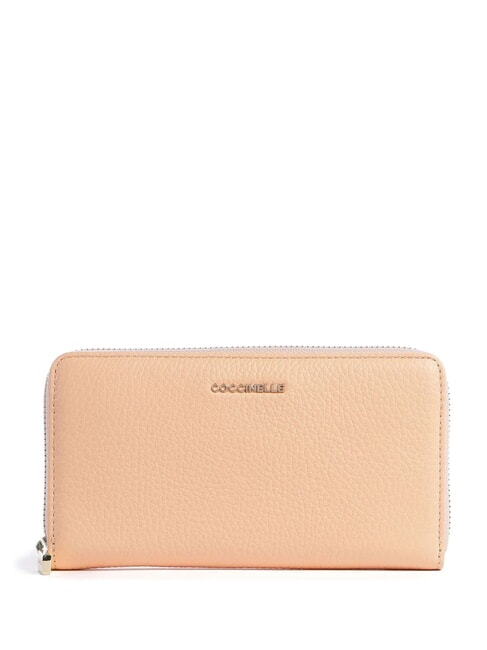 COCCINELLE METALLIC SOFT Portafoglio zip pelle martellata sunrise - Portafogli Donna