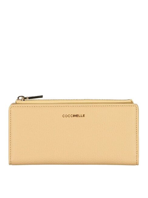 COCCINELLE METALLIC SOFT Portafoglio grande in pelle fresh beige - Portafogli Donna