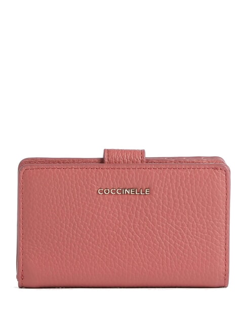 COCCINELLE METALLIC SOFT Portafoglio in pelle martellata pot - Portafogli Donna