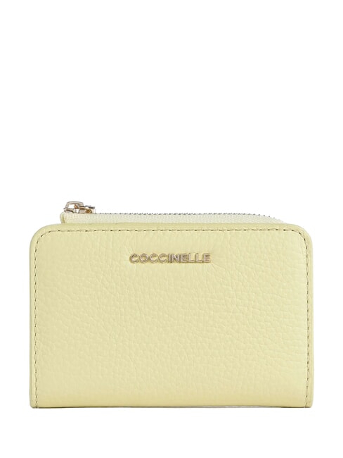 COCCINELLE METALLIC SOFT Leather card holder lime wash - Portafogli Donna