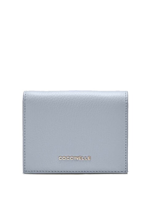 COCCINELLE METALLIC SOFT Small leather wallet mist blue - Portafogli Donna