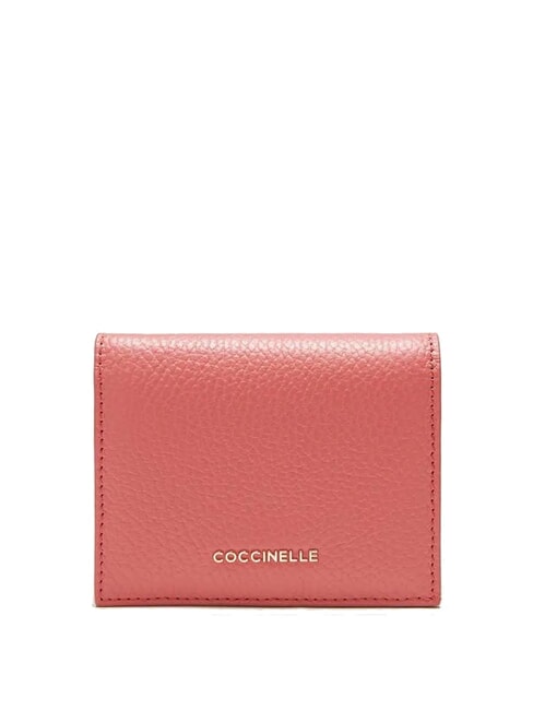 COCCINELLE METALLIC SOFT Small leather wallet pot - Portafogli Donna