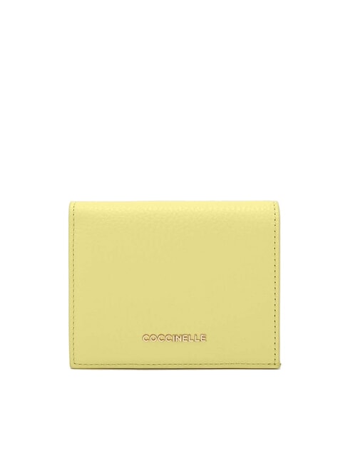 COCCINELLE METALLIC SOFT Small leather wallet lime wash - Portafogli Donna