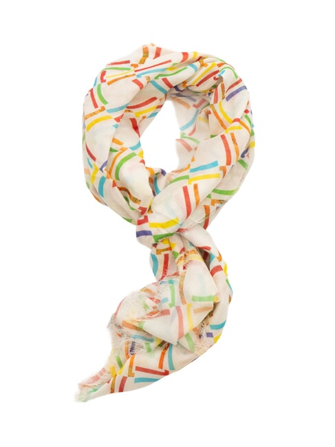 ALVIERO MARTINI PRIMA CLASSE MULTICOLOR Sciarpa in misto viscosa bianco - Sciarpe