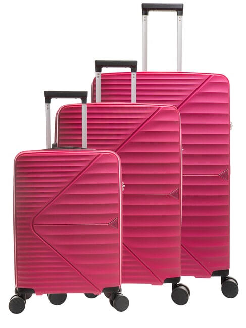 LESAC AIR FLOW Set 3 trolley: cabin, medio e grande espandibili peach red - Set Trolley
