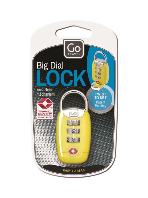 GO TRAVEL GO Lucchetto TSA a combinazione giallo - Accessori Viaggio