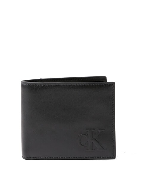 CALVIN KLEIN SCULPTED IMPRESSION Portafoglio in pelle cc e portamonete na black - Portafogli Uomo