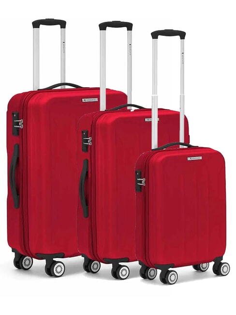 R RONCATO FLIGHT Set 3 trolley bagaglio a mano, medio, grande rosso tango - Set Trolley