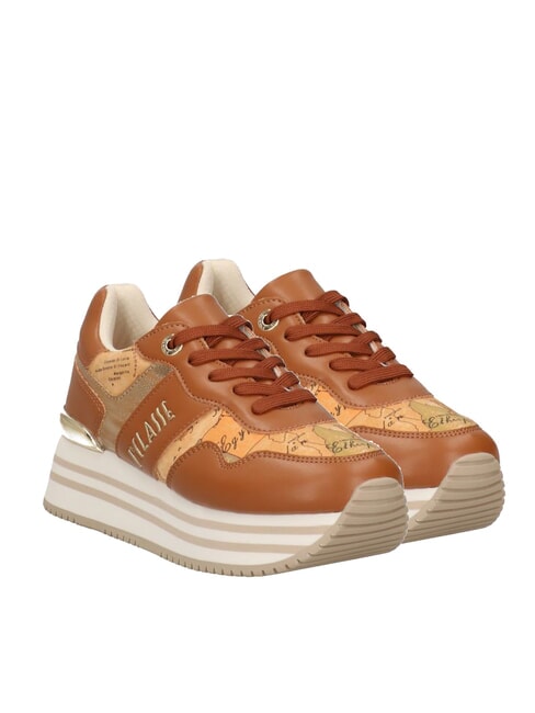 ALVIERO MARTINI PRIMA CLASSE GEO JR Sneakers platform logo laterale Cuoio/Geo Beige - Scarpe Donna