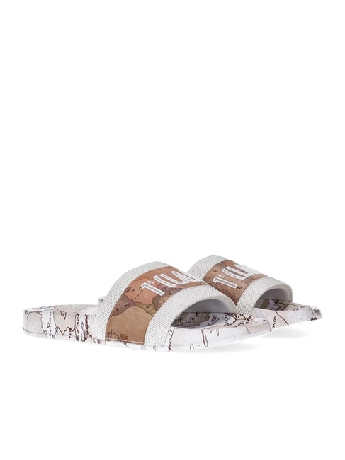 ALVIERO MARTINI PRIMA CLASSE GEO JR Ciabattine con logo e stampa Bianco/Geo Beige - Scarpe Donna