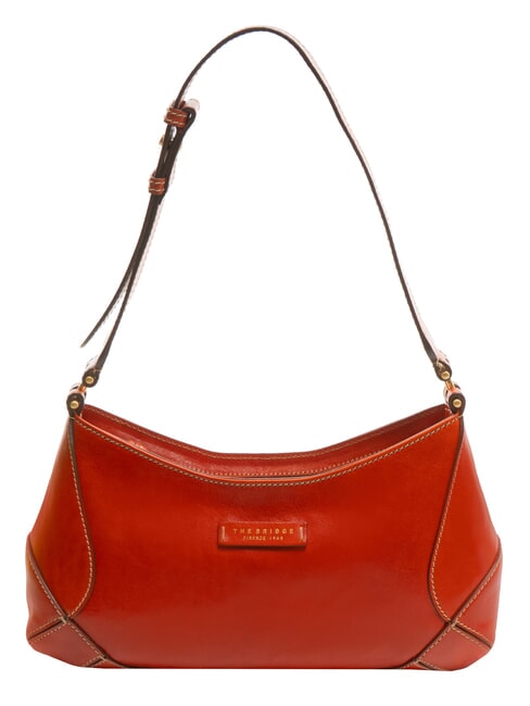 THE BRIDGE GIORGIA Borsa a spalla in pelle arancio bruciato abb. oro - Borse Donna