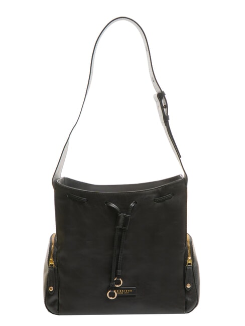 THE BRIDGE CARLOTTA Borsa sacca in pelle con tasche Nero Oro - Borse Donna
