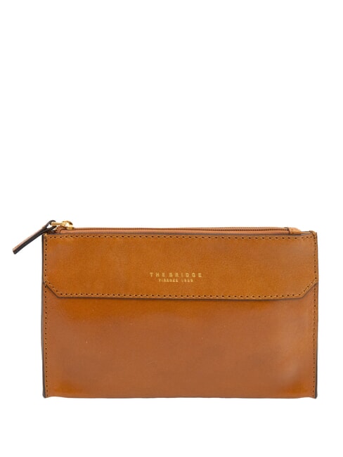THE BRIDGE DANTE  Necessaire in pelle cognac/oro - Bustine & Necessaire