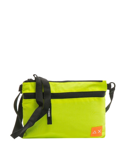 SUN68 NYLON Borsello in nylon con tasca giallo fluo - Tracolle Uomo