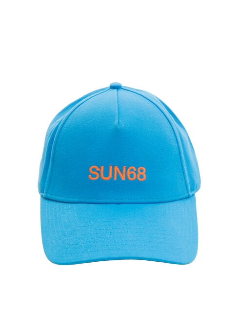 SUN68 LOGO Cappello modello baseball in cotone turchese - Cappelli