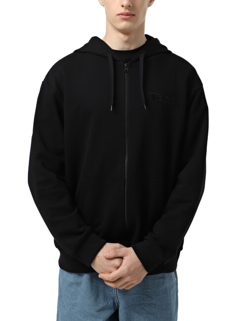 VANS ESSENTIAL Felpa full zip tasche e cappuccio black - Felpe Uomo