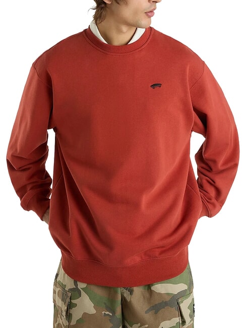 VANS SALTON Felpa a girocollo in cotone red ochre - Felpe Uomo