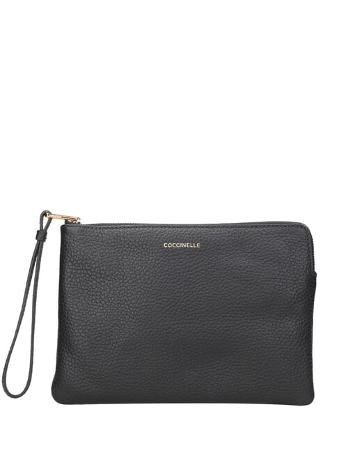 COCCINELLE ALIAS Pochette in pelle martellata Nero - Borse Donna