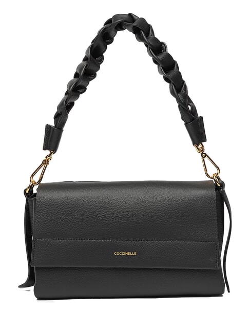 COCCINELLE BOHEME GRANA DOUBLE  Borsa a spalla, con tracolla noir/cognac - Borse Donna