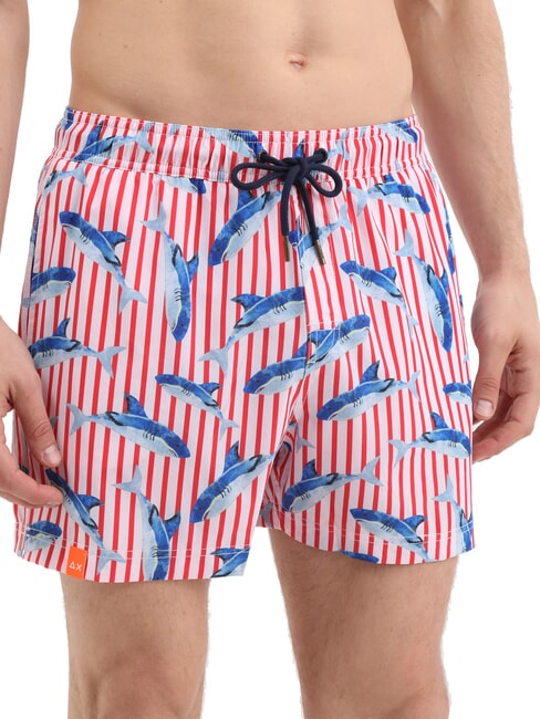 SUN68 SEASIDE Costume uomo da mare rosso/azzurro - Costumi da bagno Uomo