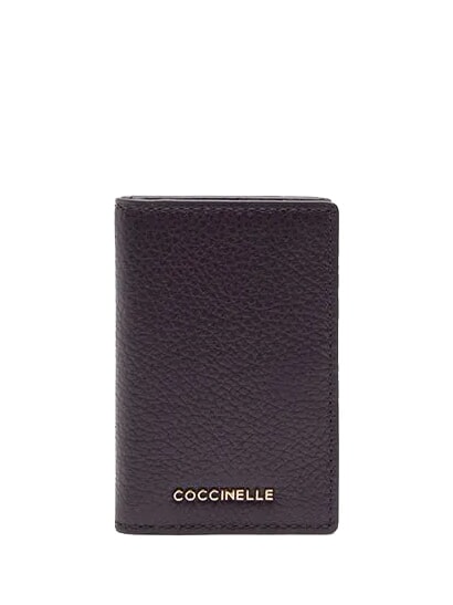 COCCINELLE METALLIC SOFT Portafoglio verticale in pelle prune - Portafogli Donna