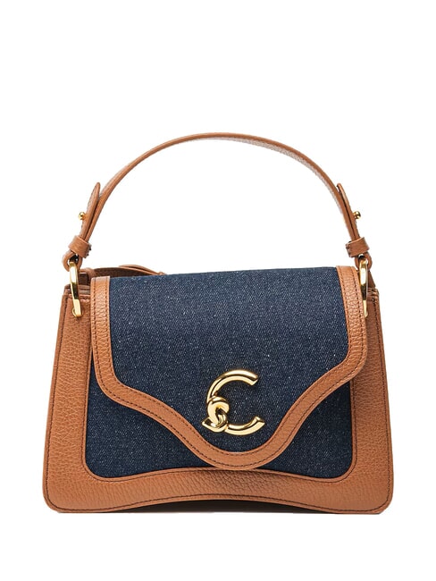COCCINELLE C-ME DENIM Borsetta a mano, con tracolla blue den/cognac - Borse Donna