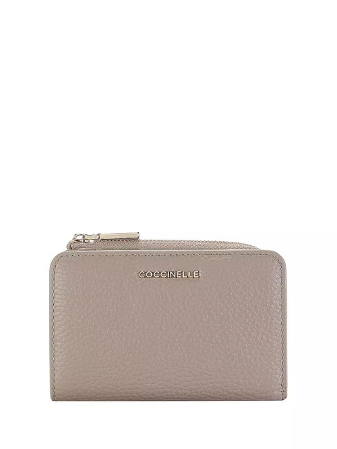 COCCINELLE METALLIC SOFT Portafoglio piccolo in pelle warm taupe - Portafogli Donna