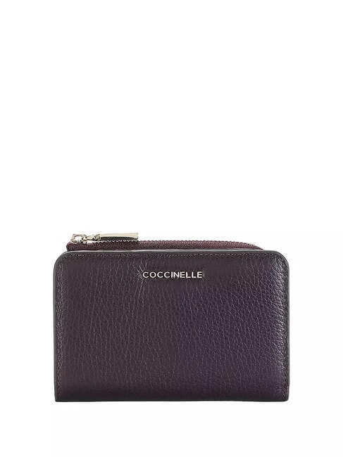 COCCINELLE METALLIC SOFT Portafoglio piccolo in pelle prune - Portafogli Donna