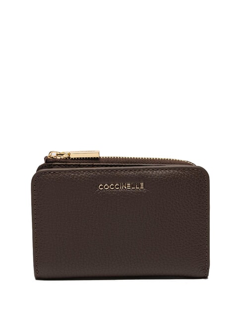COCCINELLE METALLIC SOFT Portafoglio piccolo in pelle brunette - Portafogli Donna