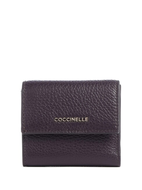 COCCINELLE METALLIC SOFT Portafoglio in pelle martellata prune - Accessori Viaggio