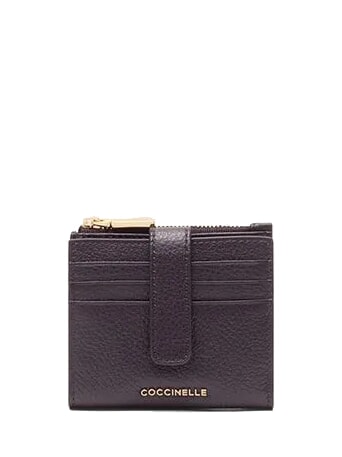 COCCINELLE METALLIC SOFT Mini Portafoglio in pelle prune - Portafogli Donna