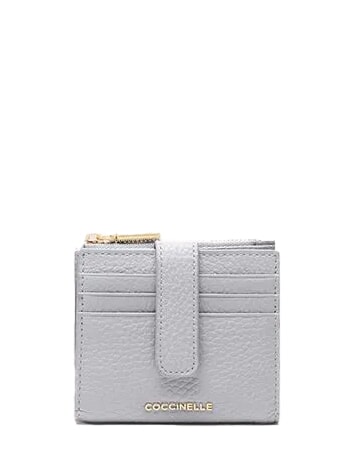 COCCINELLE METALLIC SOFT Mini Portafoglio in pelle snow - Portafogli Donna