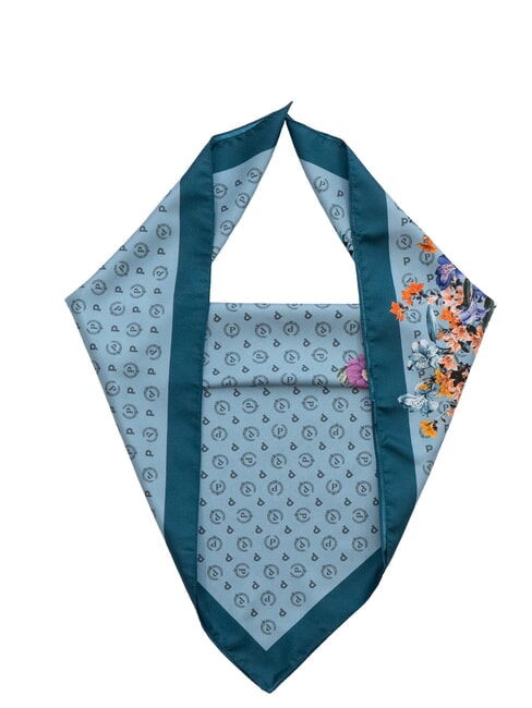 POLLINI FLOWERS TWILL Foulard stampato azzurro flowers - Sciarpe